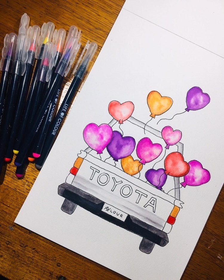 'Watercolour Balloons Tutorial with Life of Colour Brush Pens' article featured image.