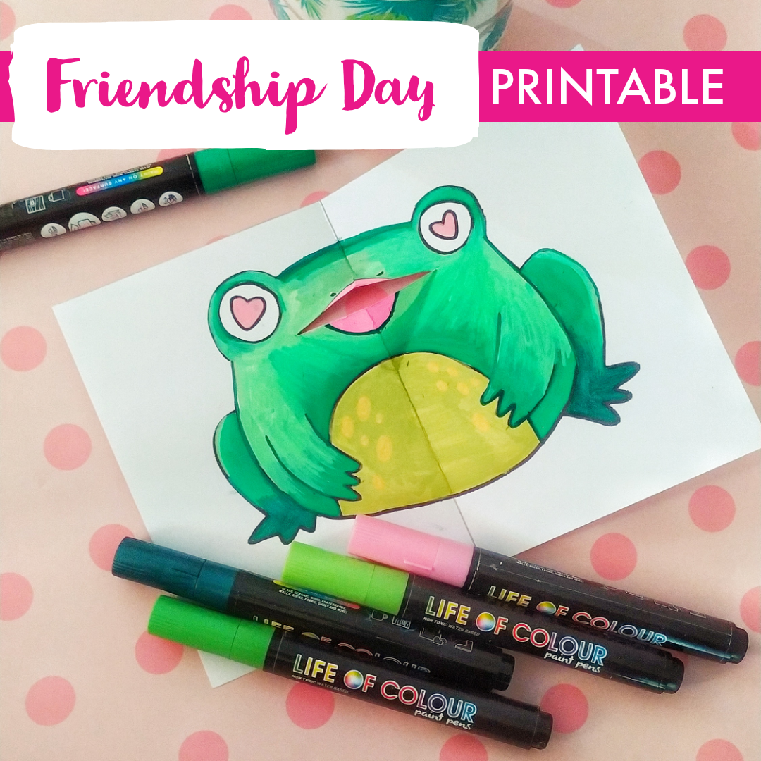 'Friendship Day Frog Card Printable' article featured image.