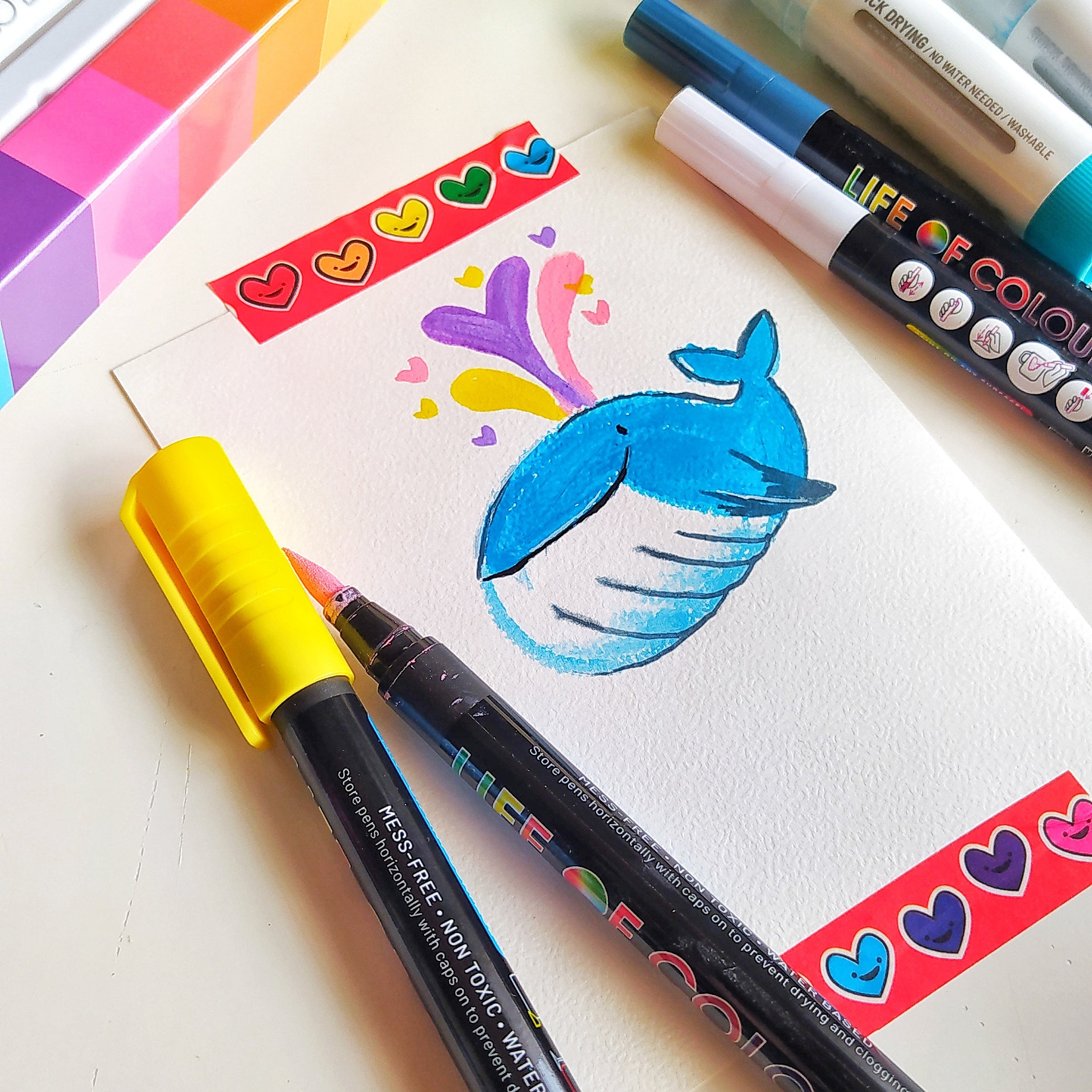 'How to Draw a Whale with Gouache Stix' article featured image.