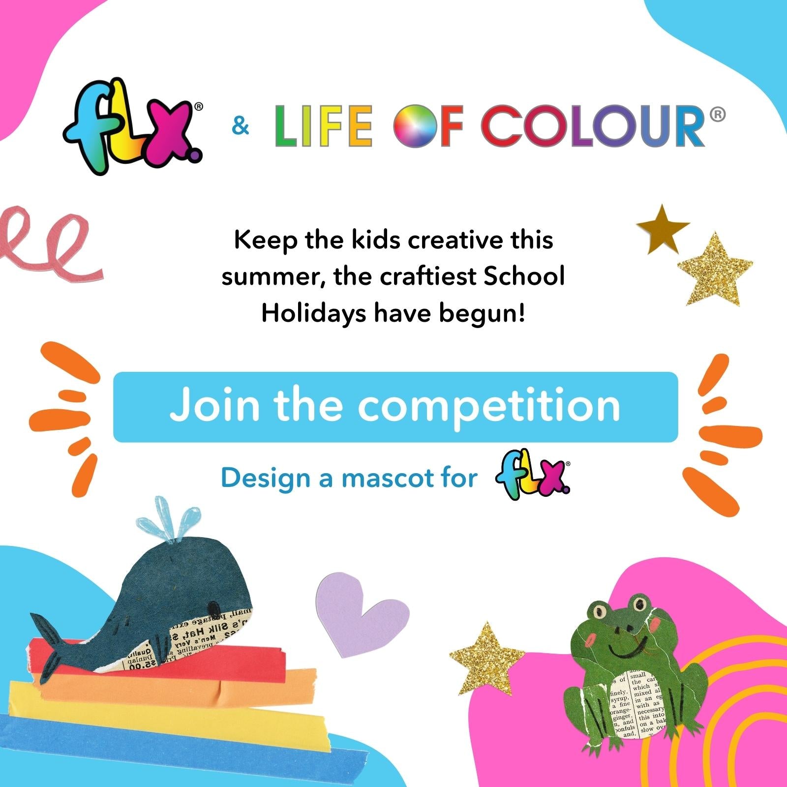 'Get kids creative in the summer holidays with the FLX Mascot Competition!' article featured image.