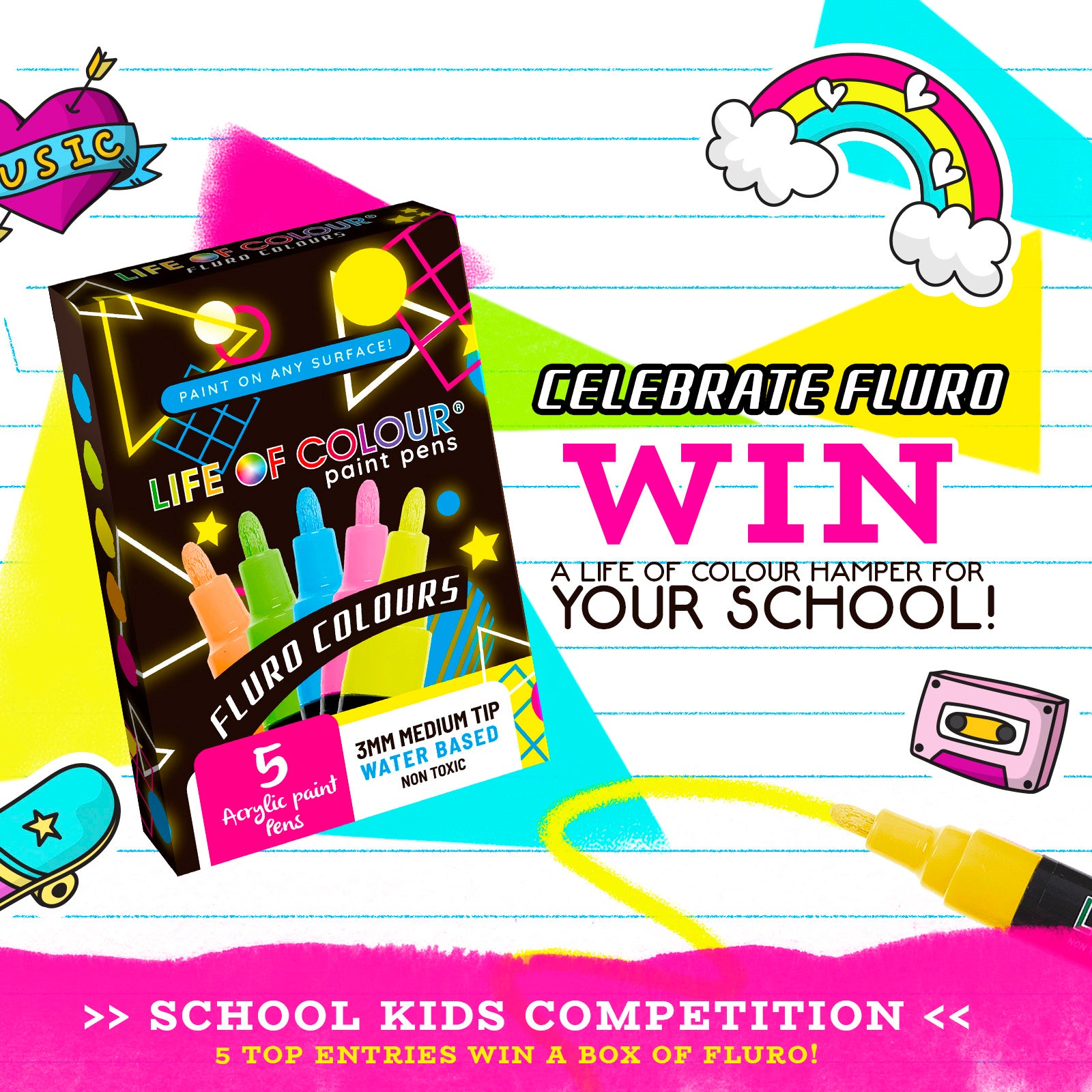 'How to join our School Kids Competition - Celebrating Fluro!' article featured image.