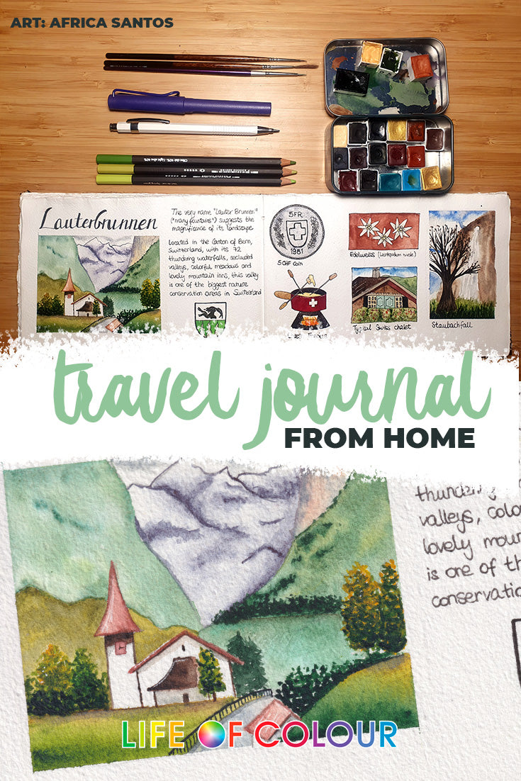 'Travel sketching and journaling from home' article featured image.