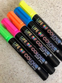 'Life of Colour Fluro Colour paint pens have arrived!' article featured image.