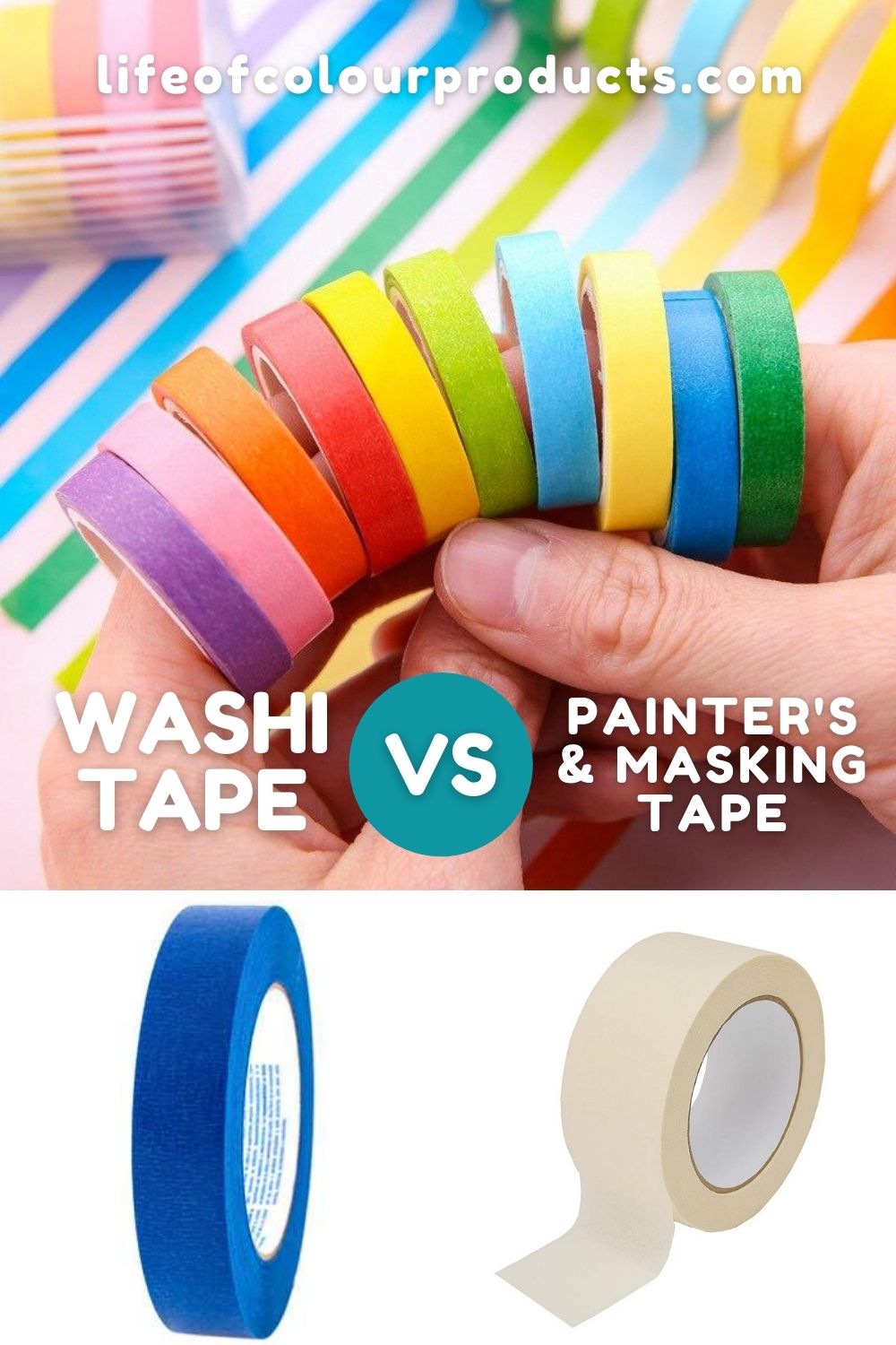 'Washi tape vs masking tape and painter's tape' article featured image.