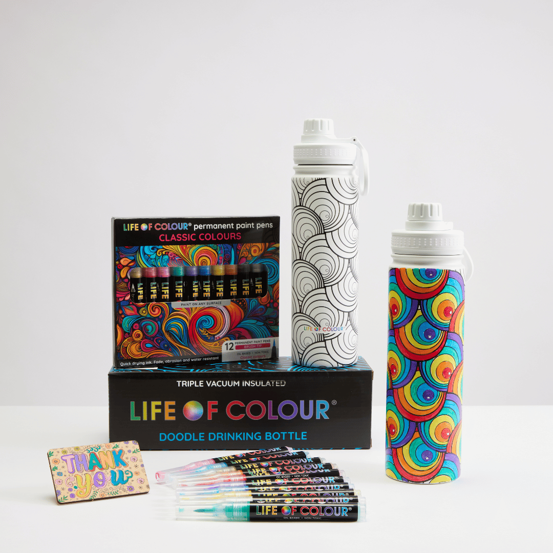 Doodle Drinking Bottle Painting Kit - Zendoodle Design