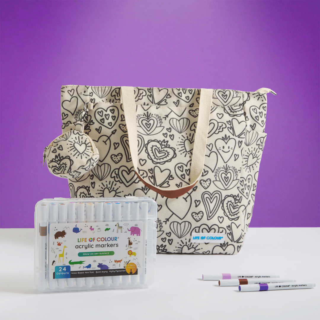 DIY Doodle Bag - Love Hearts Design