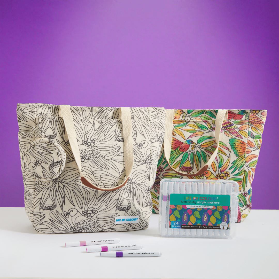 DIY Doodle Bag - Lorikeet design