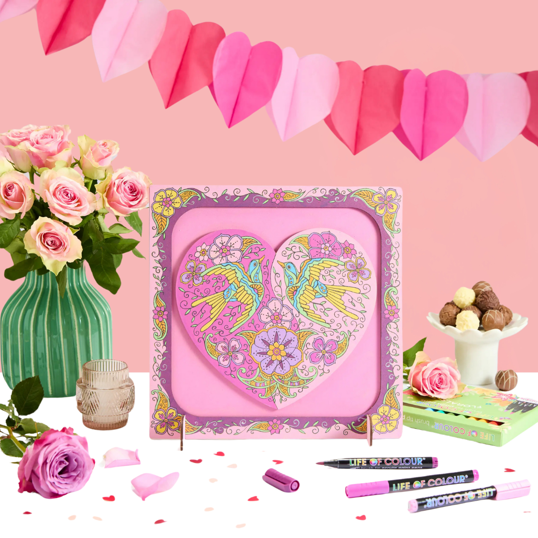 "Love Birds" Heart in a frame Painting Kit