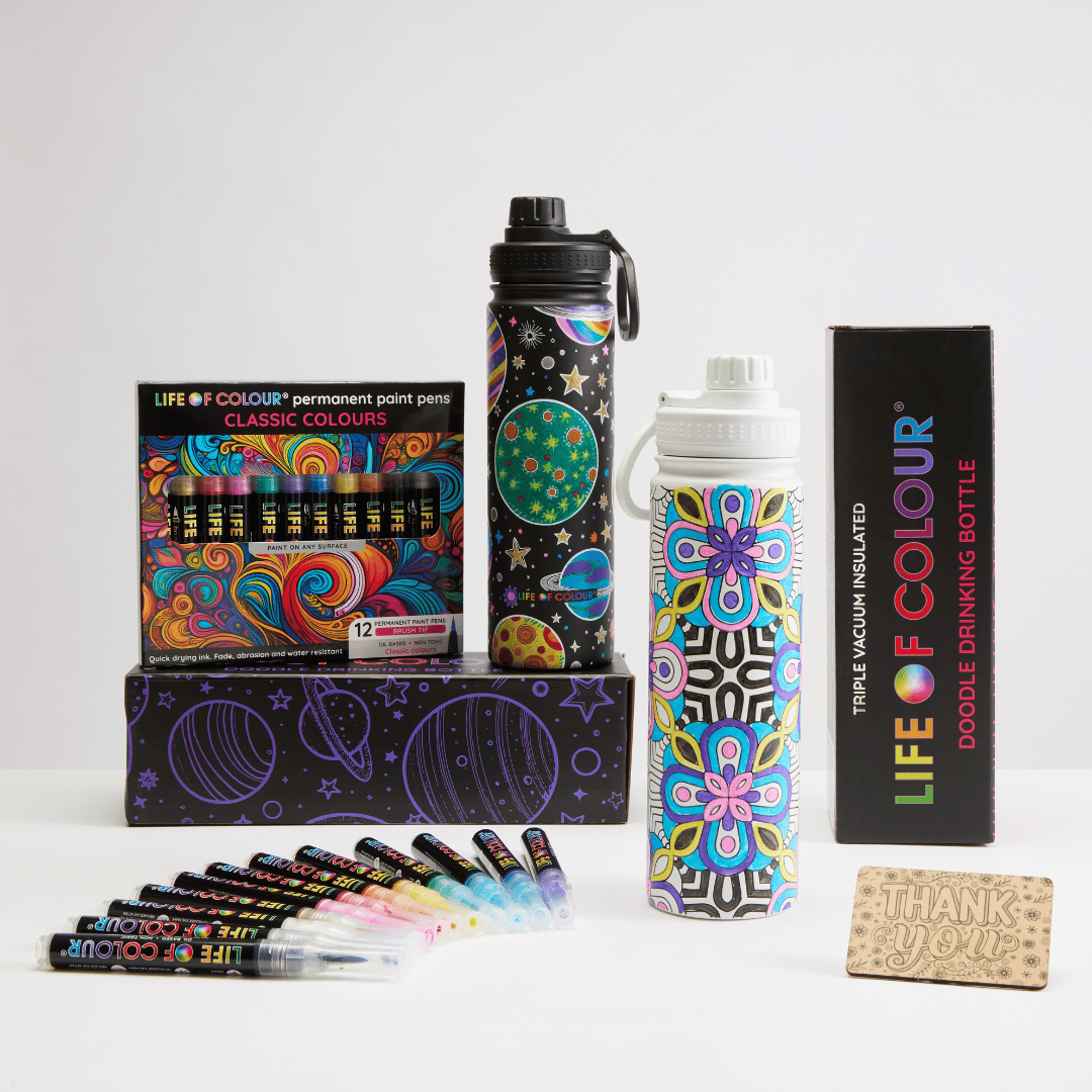 Doodle Drinking Bottle Painting Kit - Mandala Design