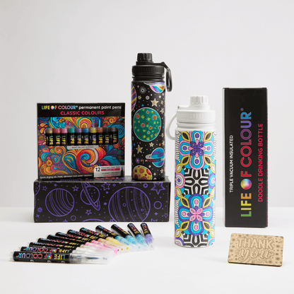 Doodle Drinking Bottle Painting Kit - Mandala Design