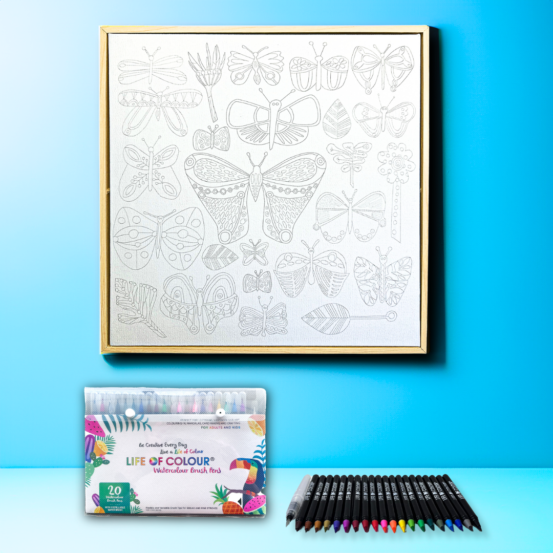 Canvas and Frame Painting Kit - Butterflies