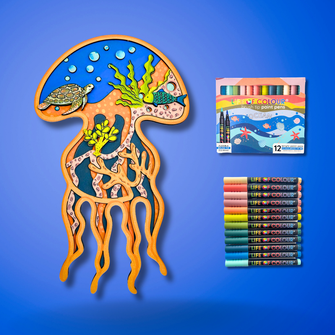 Life of Colour Ocean 3D Wall Art Kit - Jellyfish