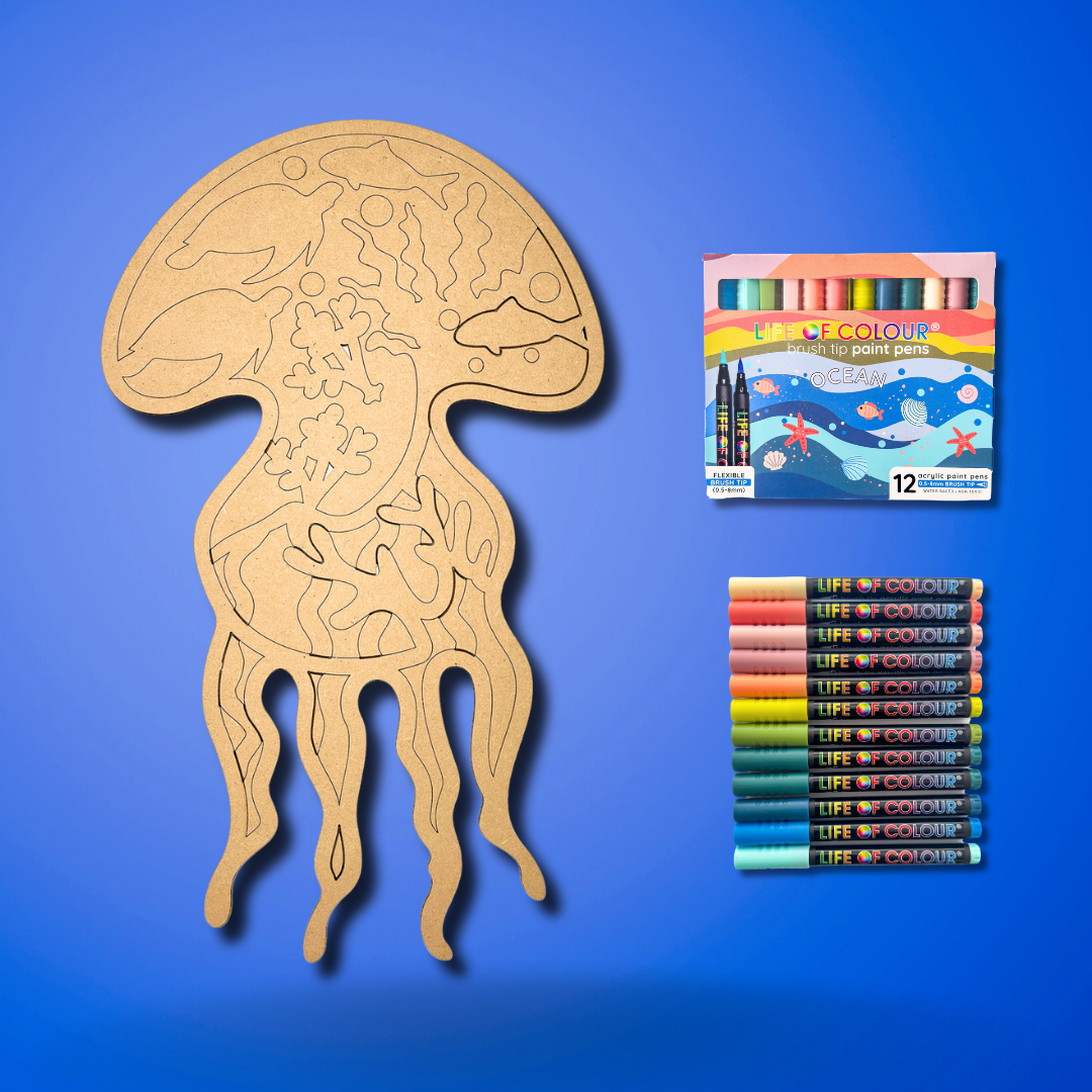 Life of Colour Ocean 3D Wall Art Kit - Jellyfish