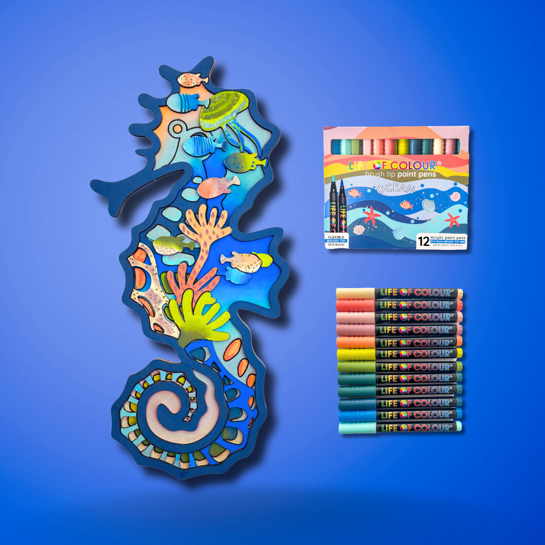 Life of Colour Ocean 3D Wall Art Kit - Seahorse