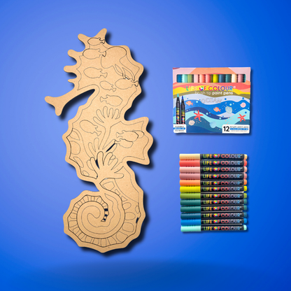 Life of Colour Ocean 3D Wall Art Kit - Seahorse