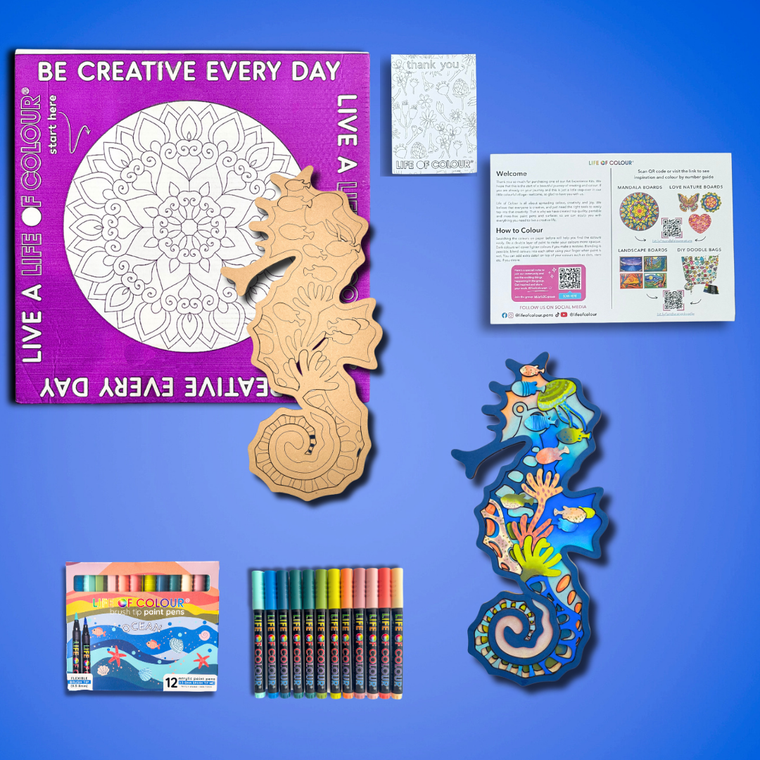 Life of Colour Ocean 3D Wall Art Kit - Seahorse