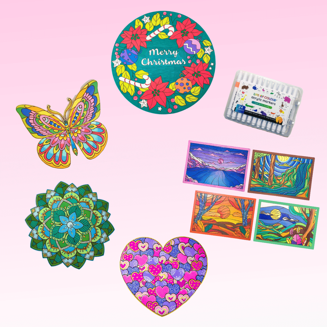 Life of Colour Mandala Painting Kit - The Beach (Wildflowers)