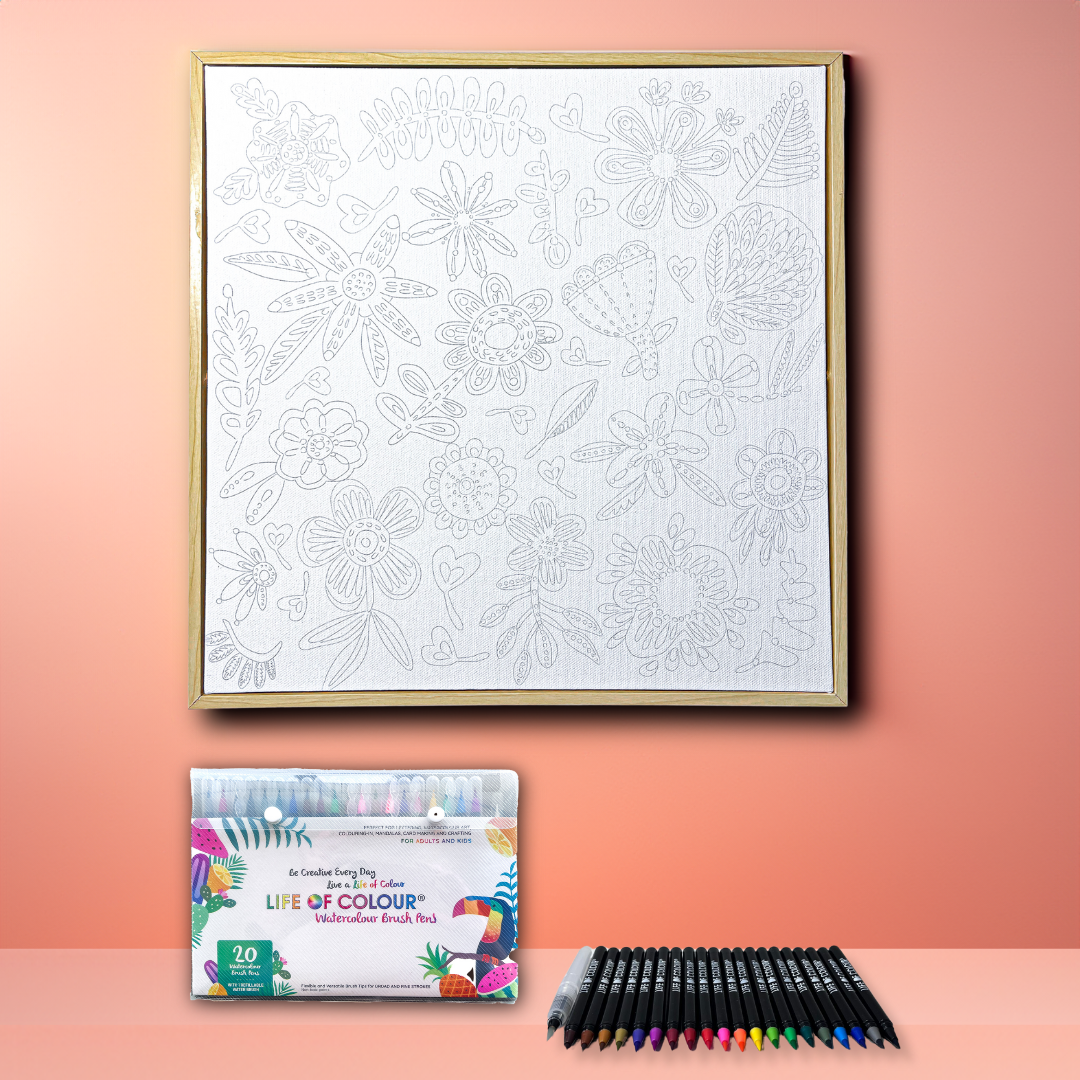 Canvas and Frame Painting Kit - Spring Flowers