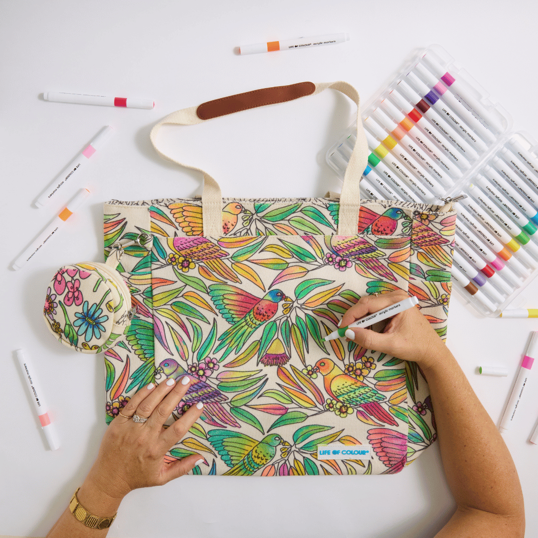 DIY Doodle Bag - Lorikeet design