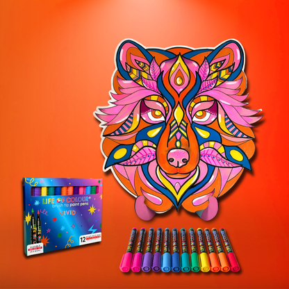 Life of Colour Wolf Painting Kit