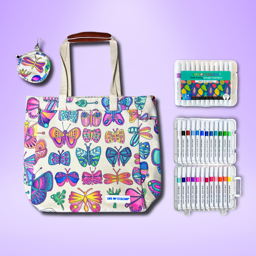 DIY Doodle Bag - Butterfly design