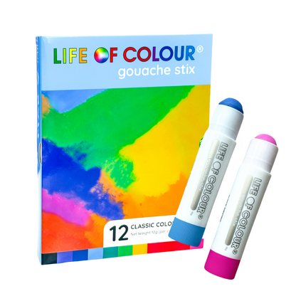 Gouache Paint Stix - Set of 12 Classic Colours