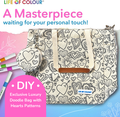 DIY Doodle Bag - Love Hearts Design