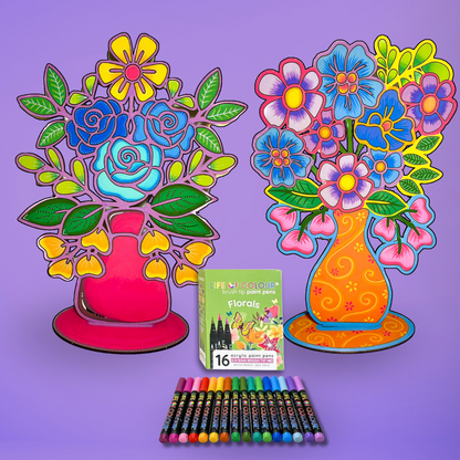 Flowers in Vase Painting Kit - Bundle of 2 Bouquets