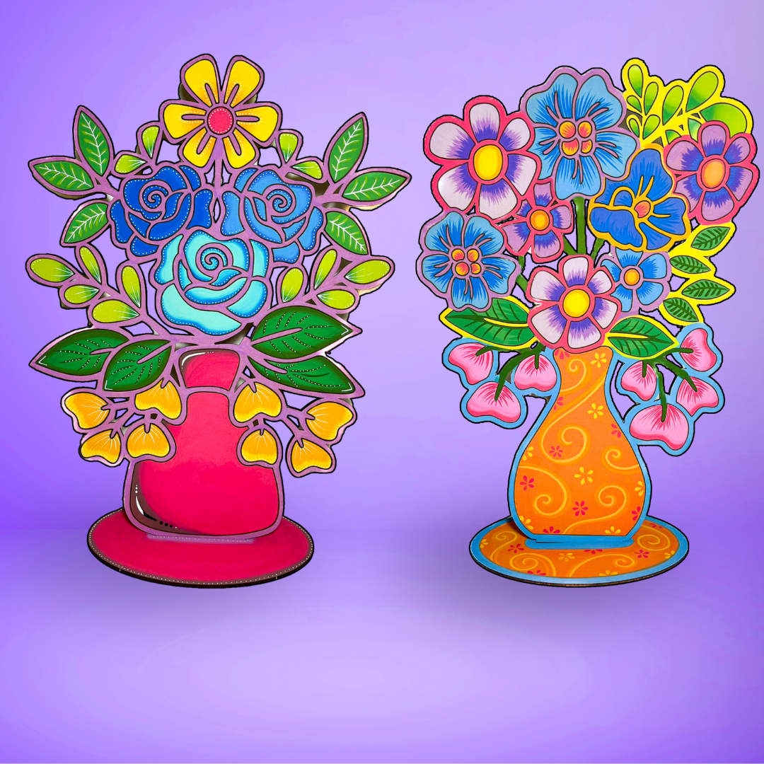 Flowers in Vase Painting Kit - Bundle of 2 Bouquets  - NO PENS