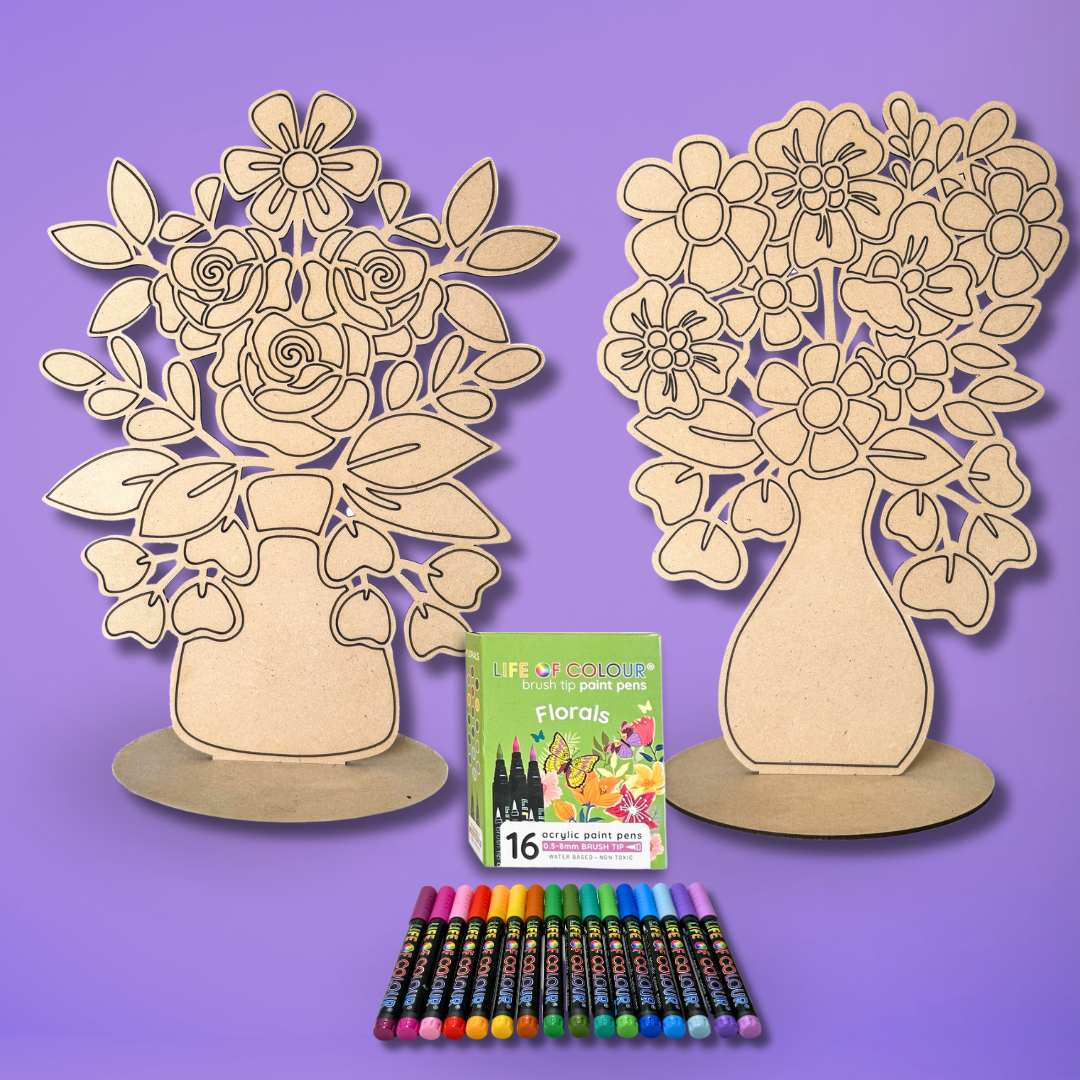 Flowers in Vase Painting Kit - Bundle of 2 Bouquets