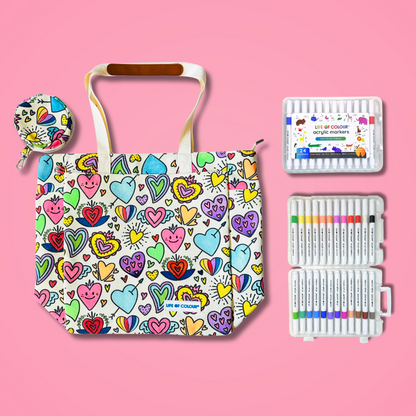 DIY Doodle Bag - Love Hearts Design