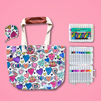 DIY Doodle Bag - Love Hearts Design