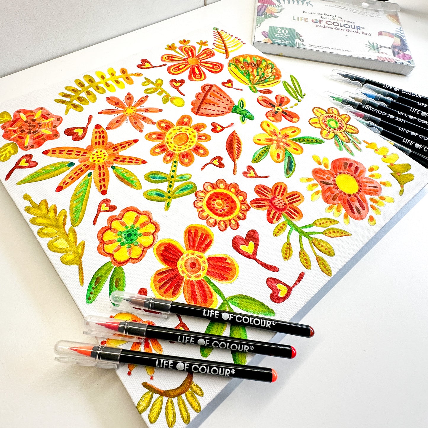 Canvas and Frame Painting Kit - Spring Flowers