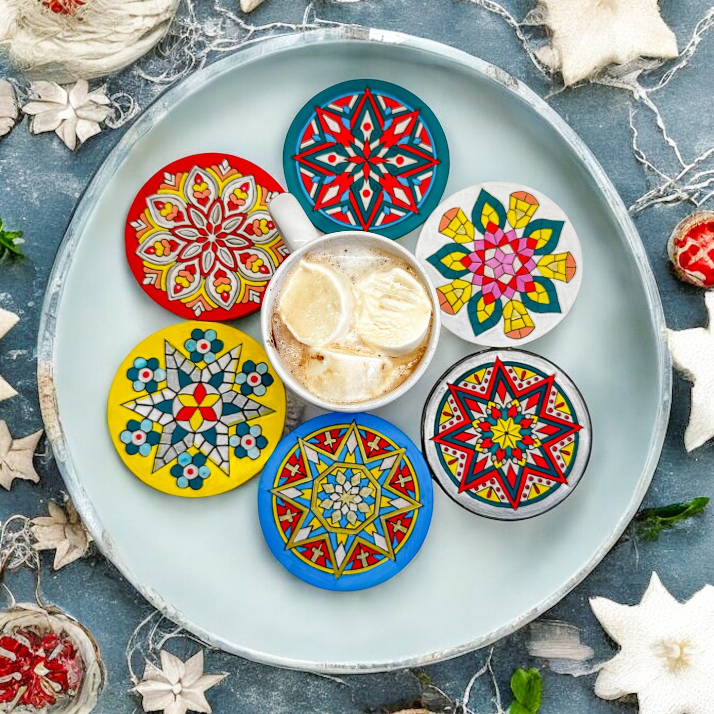 Life of Colour Christmas Coasters - Set of 6