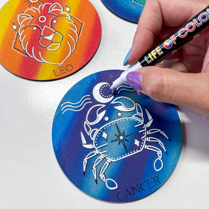 Life of Colour Zodiac Coaster Painting Kit - Set of 12