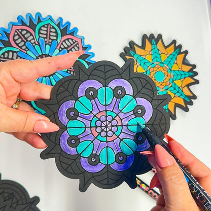 Life of Colour Mini Black Mandala Painting Kit - Set of 6