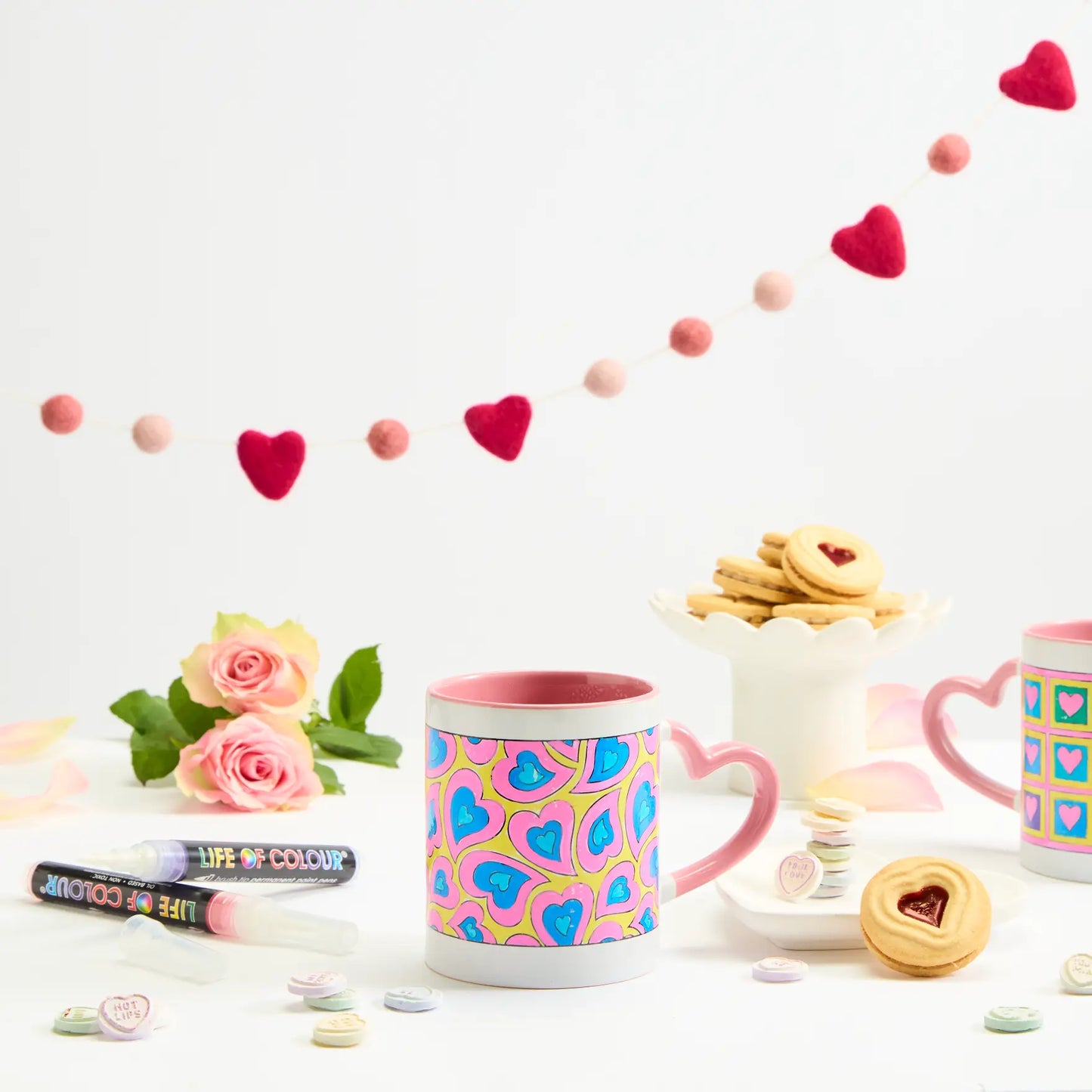 "Cup of Love" DIY Mug Painting Kit - Curvy Hearts Design