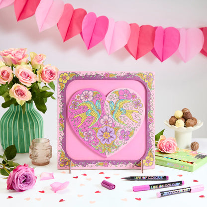 "Love Birds" Heart in a frame Painting Kit