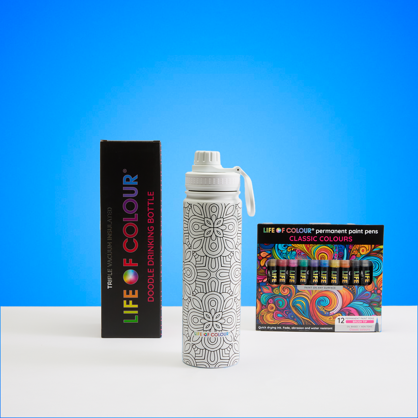 Doodle Drinking Bottle Painting Kit - Mandala Design