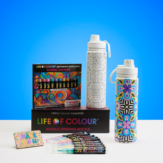 Doodle Drinking Bottle Painting Kit - Mandala Design