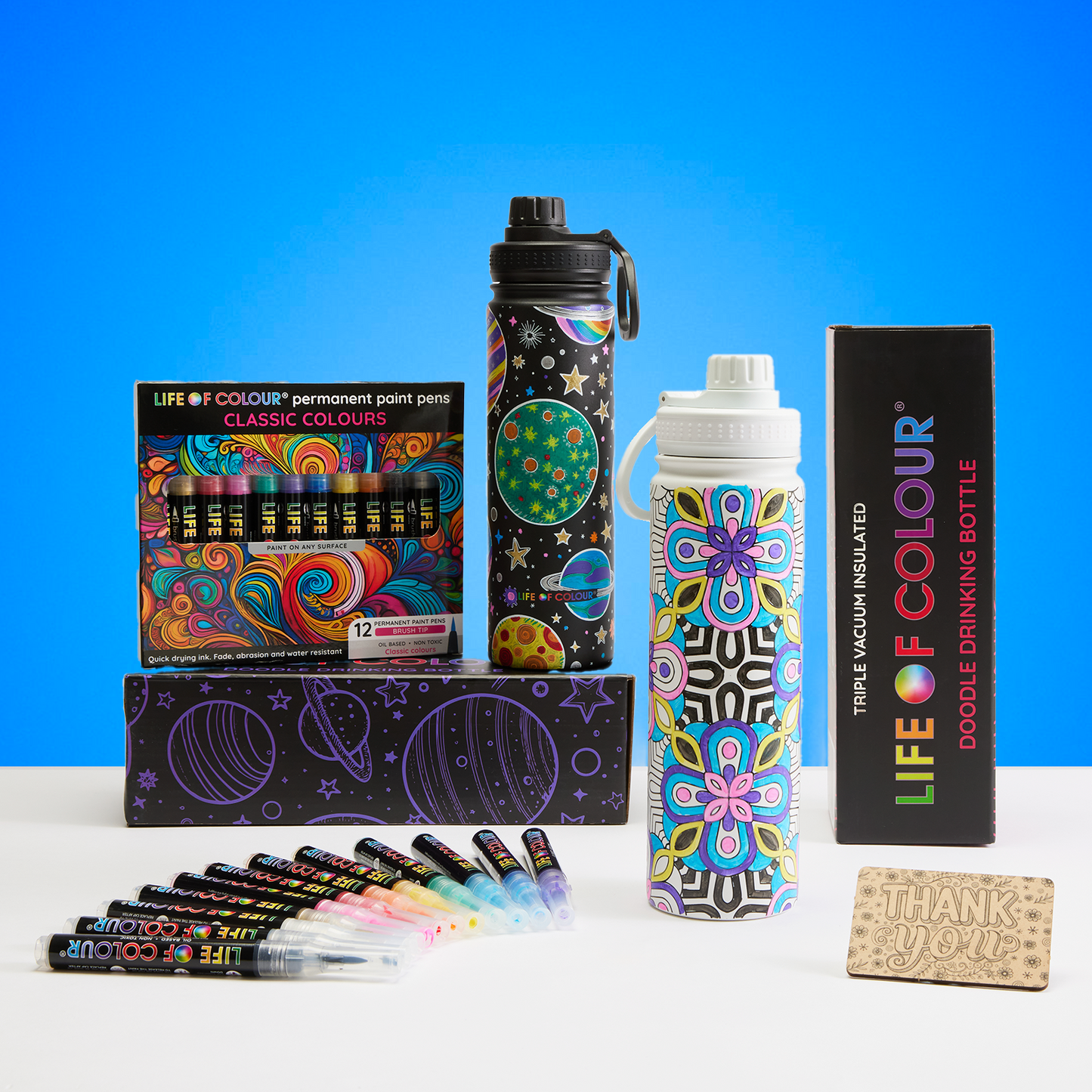 Doodle Drinking Bottle Painting Kit - Space Design