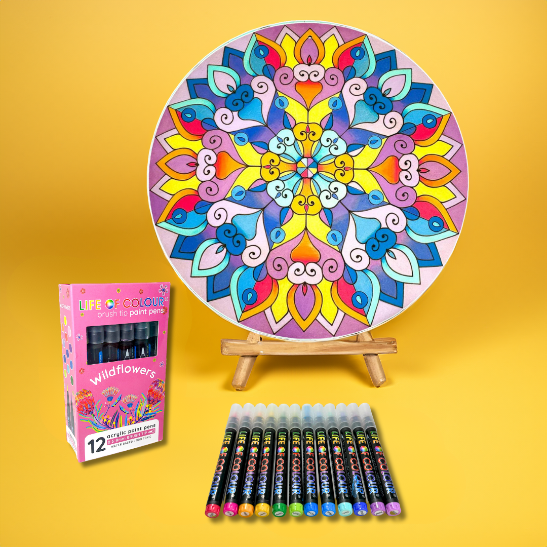 Life of Colour Mandala Painting Kit - The Phoenix (Wildflowers)