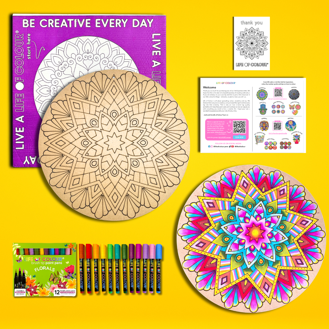 Life of Colour Mandala Painting Kit - The Beach (Florals)