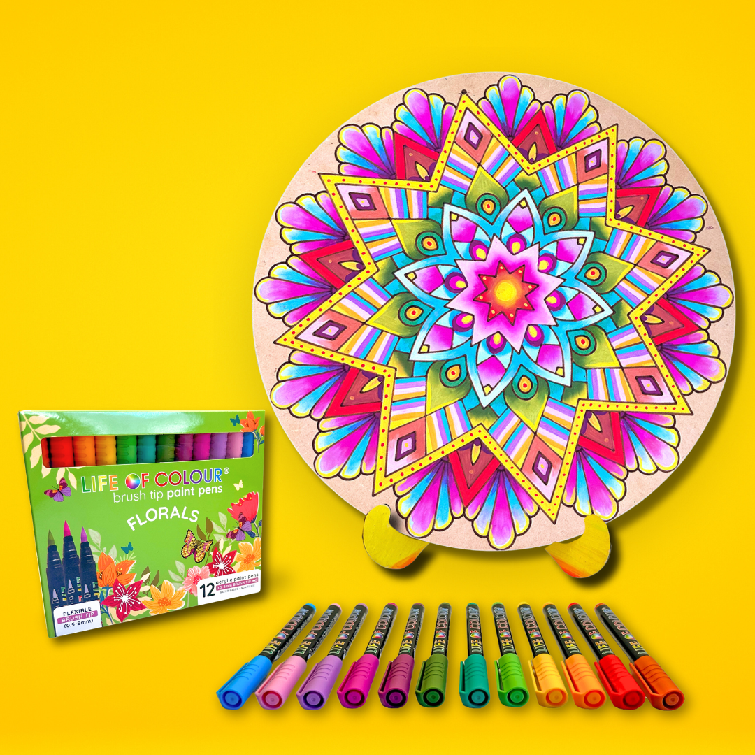 Life of Colour Mandala Painting Kit - The Beach (Florals)