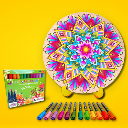 Life of Colour Mandala Painting Kit - The Beach (Florals)