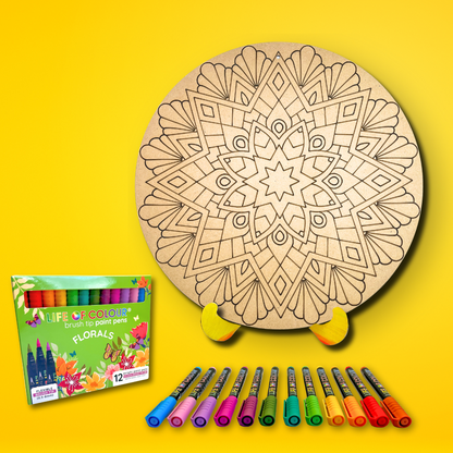 Life of Colour Mandala Painting Kit - The Beach (Florals)