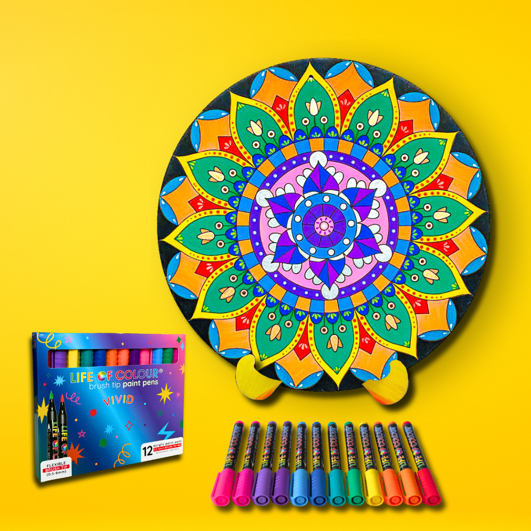 Life of Colour Mandala Painting Kit - Botanica (Vivid)