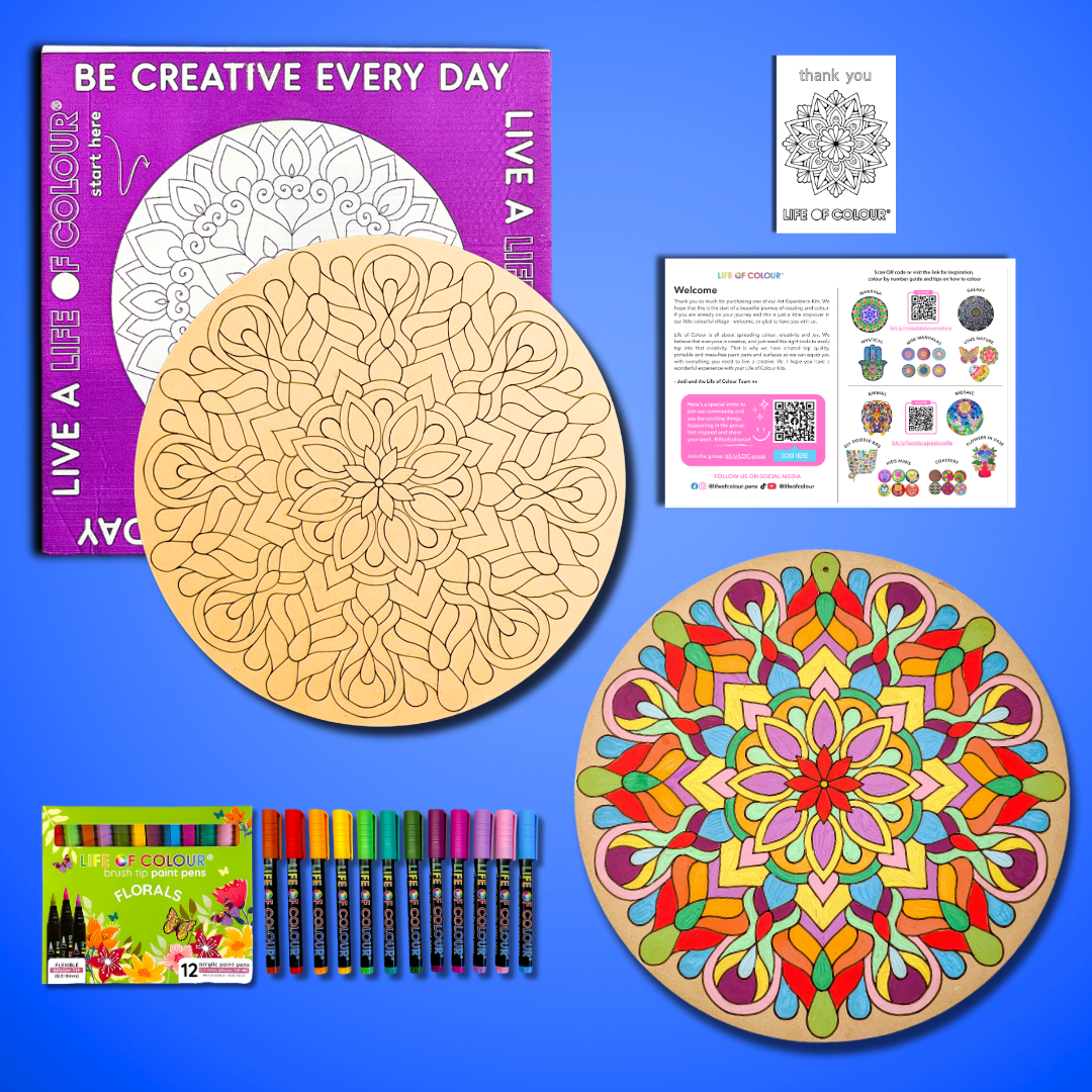 Life of Colour Mandala Painting Kit - The Dancer (Florals)