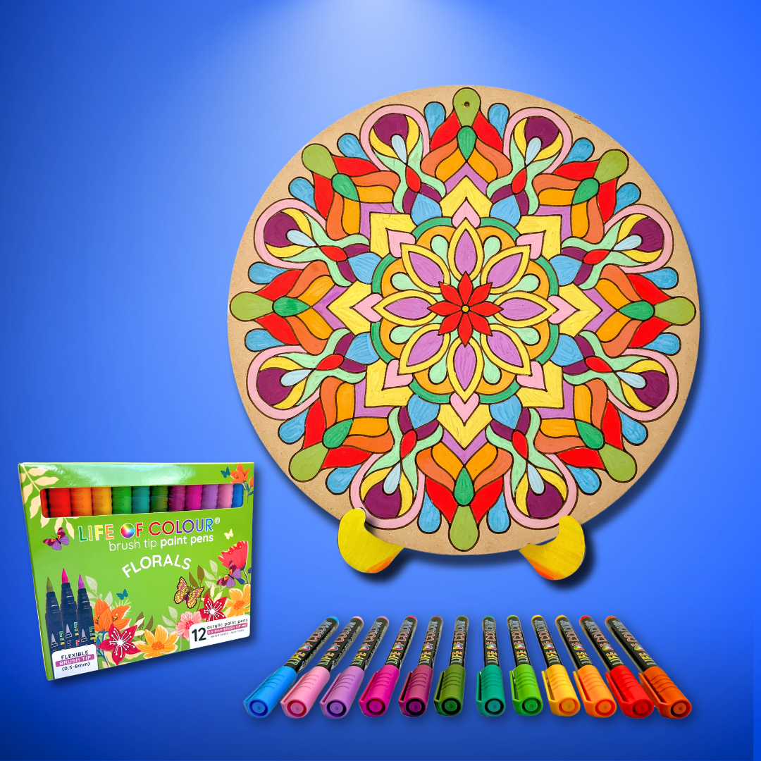 Life of Colour Mandala Painting Kit - The Dancer (Florals)