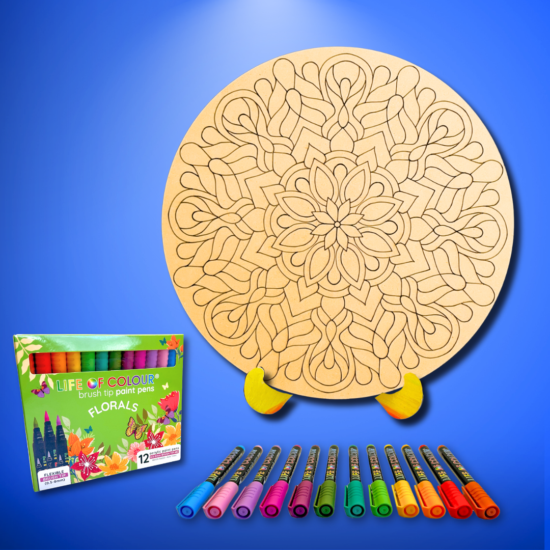 Life of Colour Mandala Painting Kit - The Dancer (Florals)